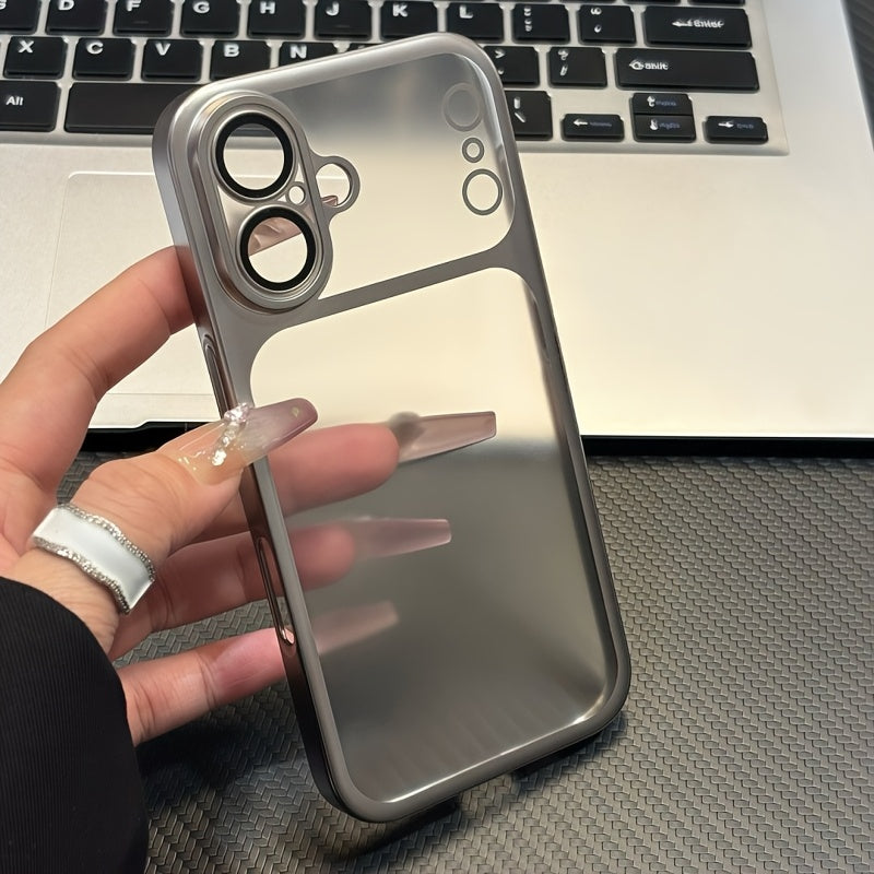 Phone Case - Luxury Matte Soft Ultra Slim Case for Iphone 17 Air 16 15 14 13 12 11 Pro Max 17Pro Plating Camera Film Protector Frosted Shockproof Cover