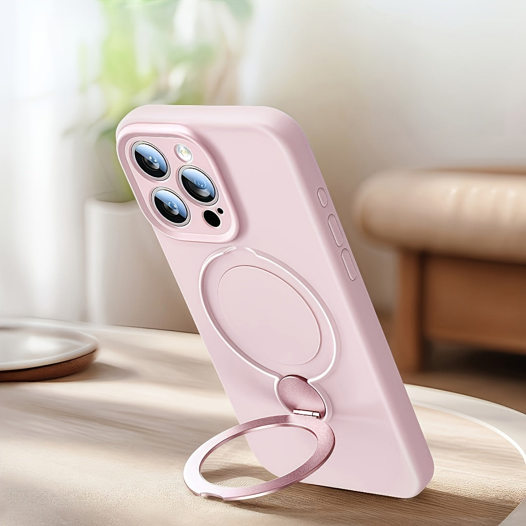Phone Case - Luxury Magnetic Shockproof Stand Mobile Phone Case Iphone 17 17Pro 17Promax Iphone 13 14 15 16 Pro Max 16Pro Suitable for 360° Rotating Stand + Wireless Charging Soft Case
