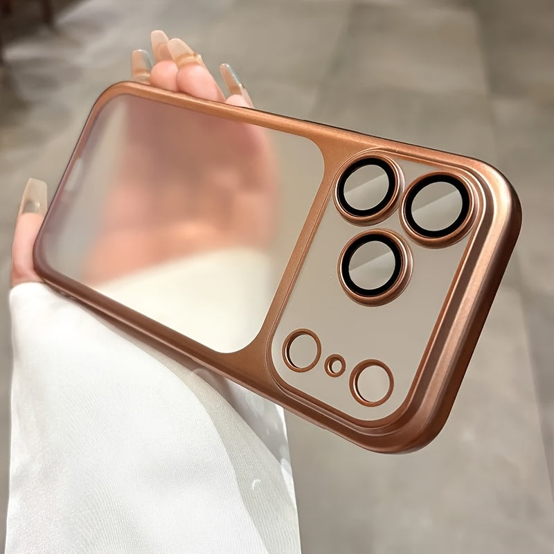 Phone Case - Luxury Matte Soft Ultra Slim Case for Iphone 17 Air 16 15 14 13 12 11 Pro Max 17Pro Plating Camera Film Protector Frosted Shockproof Cover