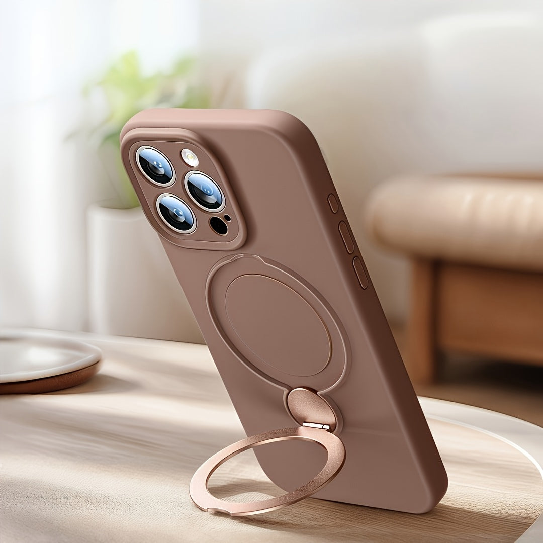 Phone Case - Luxury Magnetic Shockproof Stand Mobile Phone Case Iphone 17 17Pro 17Promax Iphone 13 14 15 16 Pro Max 16Pro Suitable for 360° Rotating Stand + Wireless Charging Soft Case