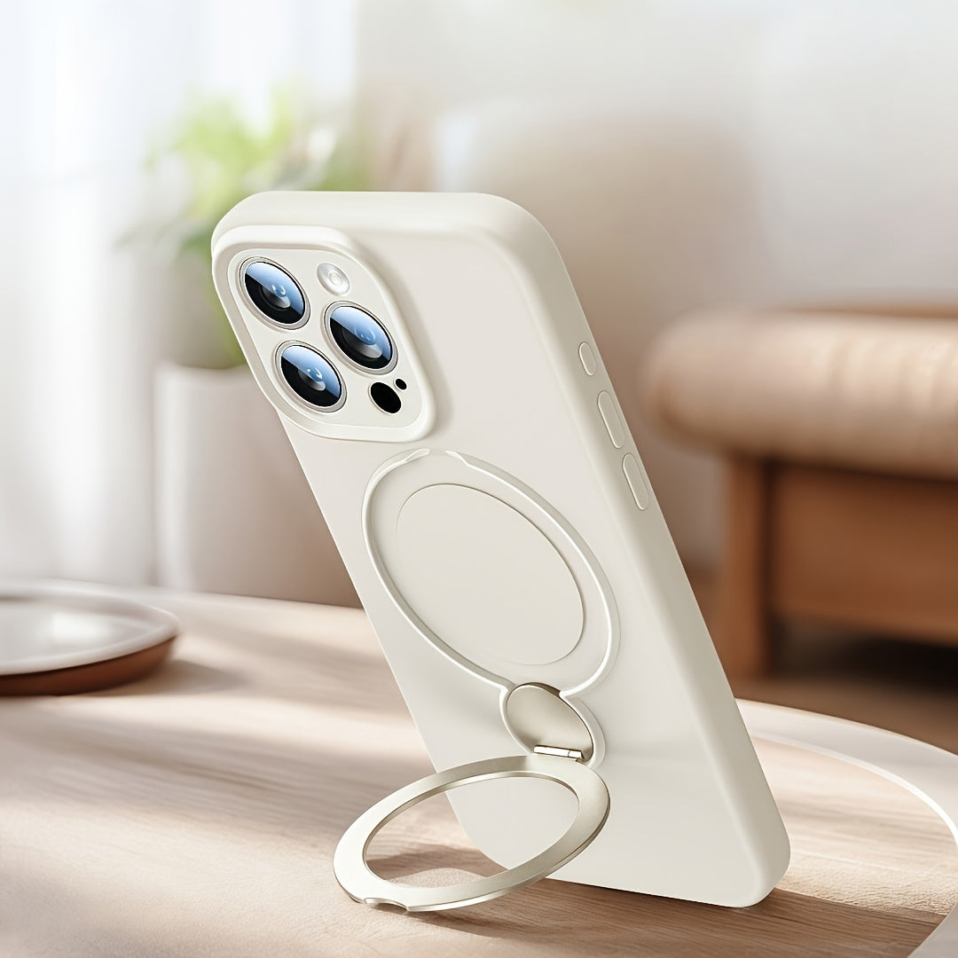 Phone Case - Luxury Magnetic Shockproof Stand Mobile Phone Case Iphone 17 17Pro 17Promax Iphone 13 14 15 16 Pro Max 16Pro Suitable for 360° Rotating Stand + Wireless Charging Soft Case