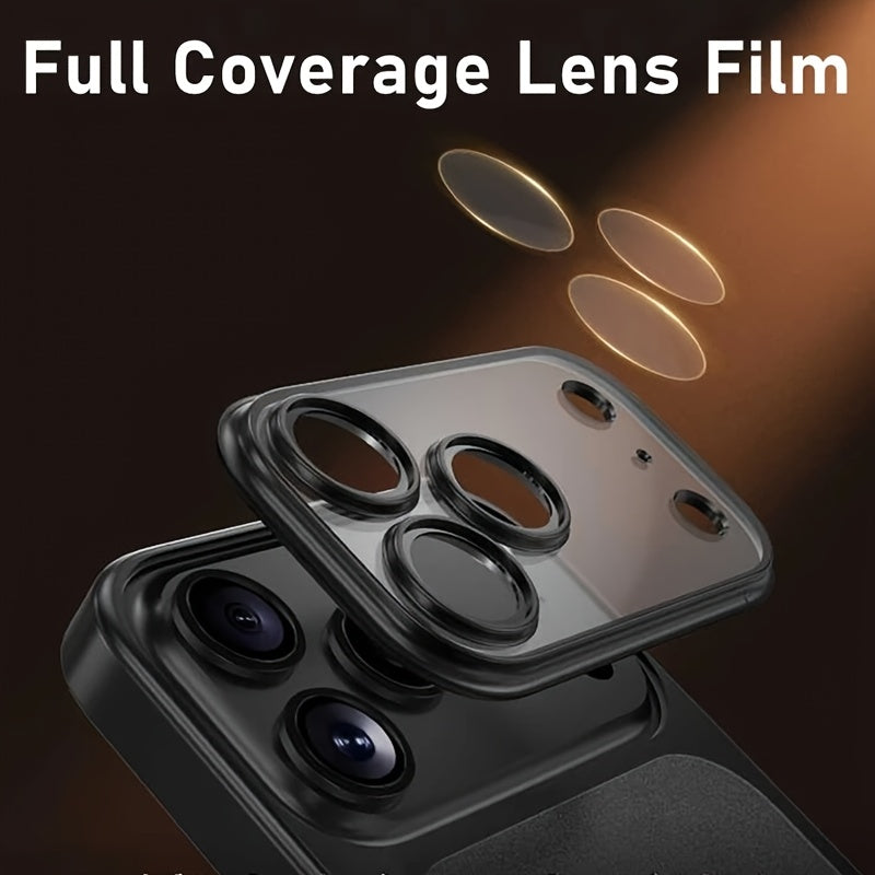 Phone Case - Luxury Matte Soft Ultra Slim Case for Iphone 17 Air 16 15 14 13 12 11 Pro Max 17Pro Plating Camera Film Protector Frosted Shockproof Cover