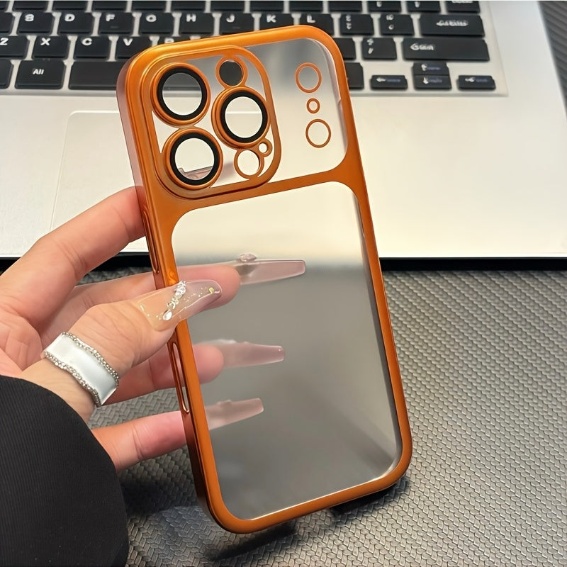 Phone Case - Luxury Matte Soft Ultra Slim Case for Iphone 17 Air 16 15 14 13 12 11 Pro Max 17Pro Plating Camera Film Protector Frosted Shockproof Cover