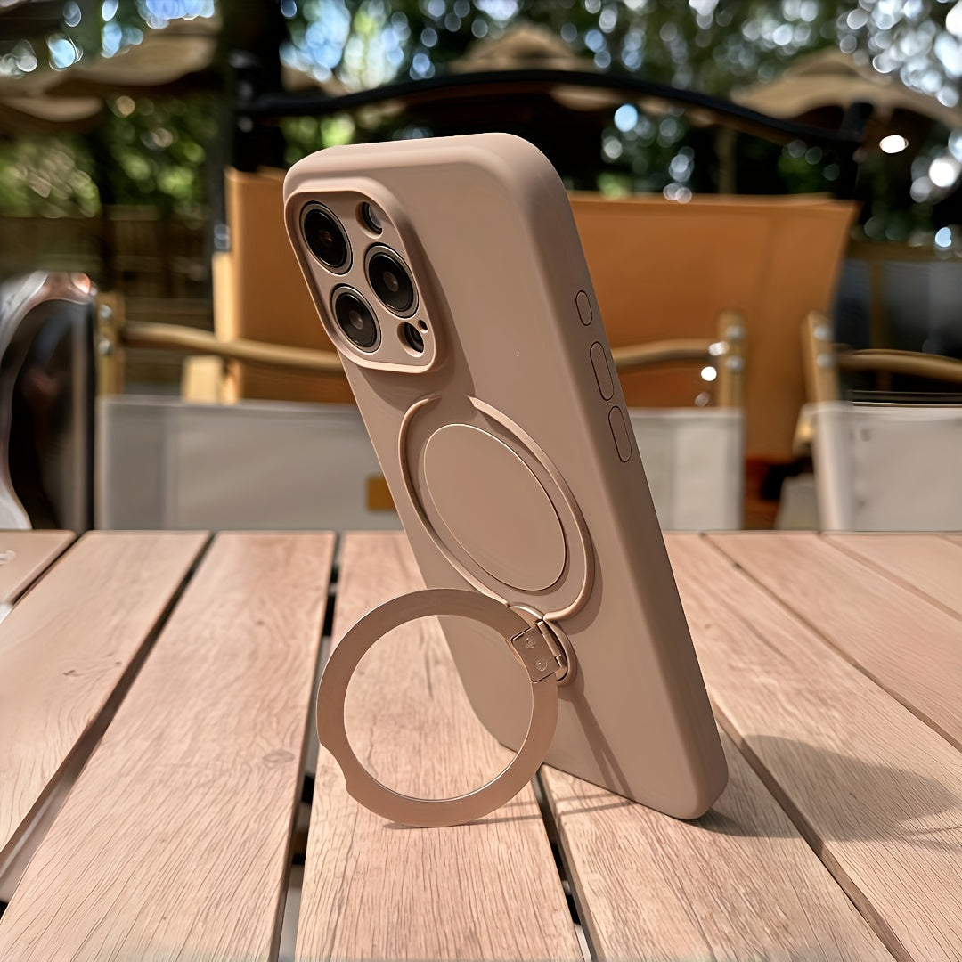 Phone Case - Luxury Magnetic Shockproof Stand Mobile Phone Case Iphone 17 17Pro 17Promax Iphone 13 14 15 16 Pro Max 16Pro Suitable for 360° Rotating Stand + Wireless Charging Soft Case