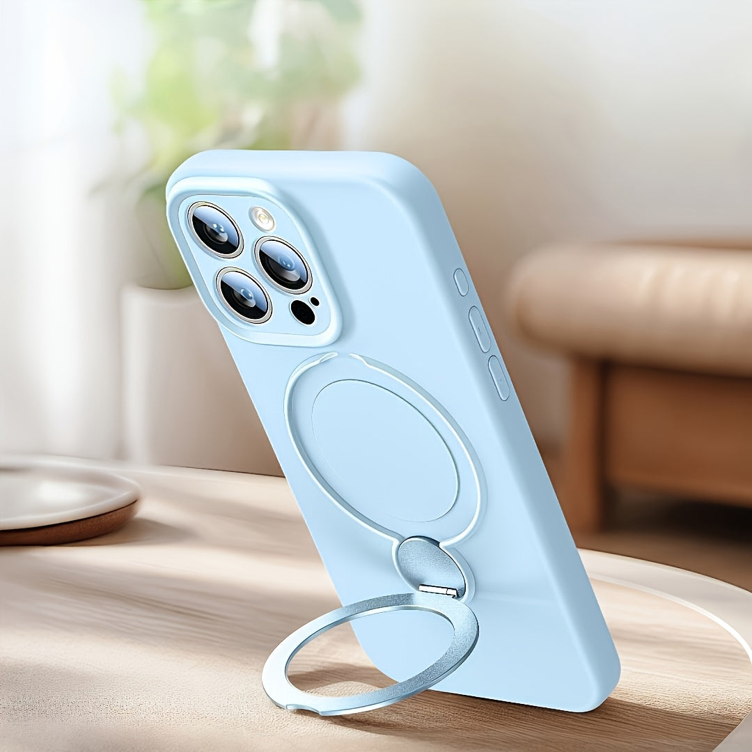 Phone Case - Luxury Magnetic Shockproof Stand Mobile Phone Case Iphone 17 17Pro 17Promax Iphone 13 14 15 16 Pro Max 16Pro Suitable for 360° Rotating Stand + Wireless Charging Soft Case
