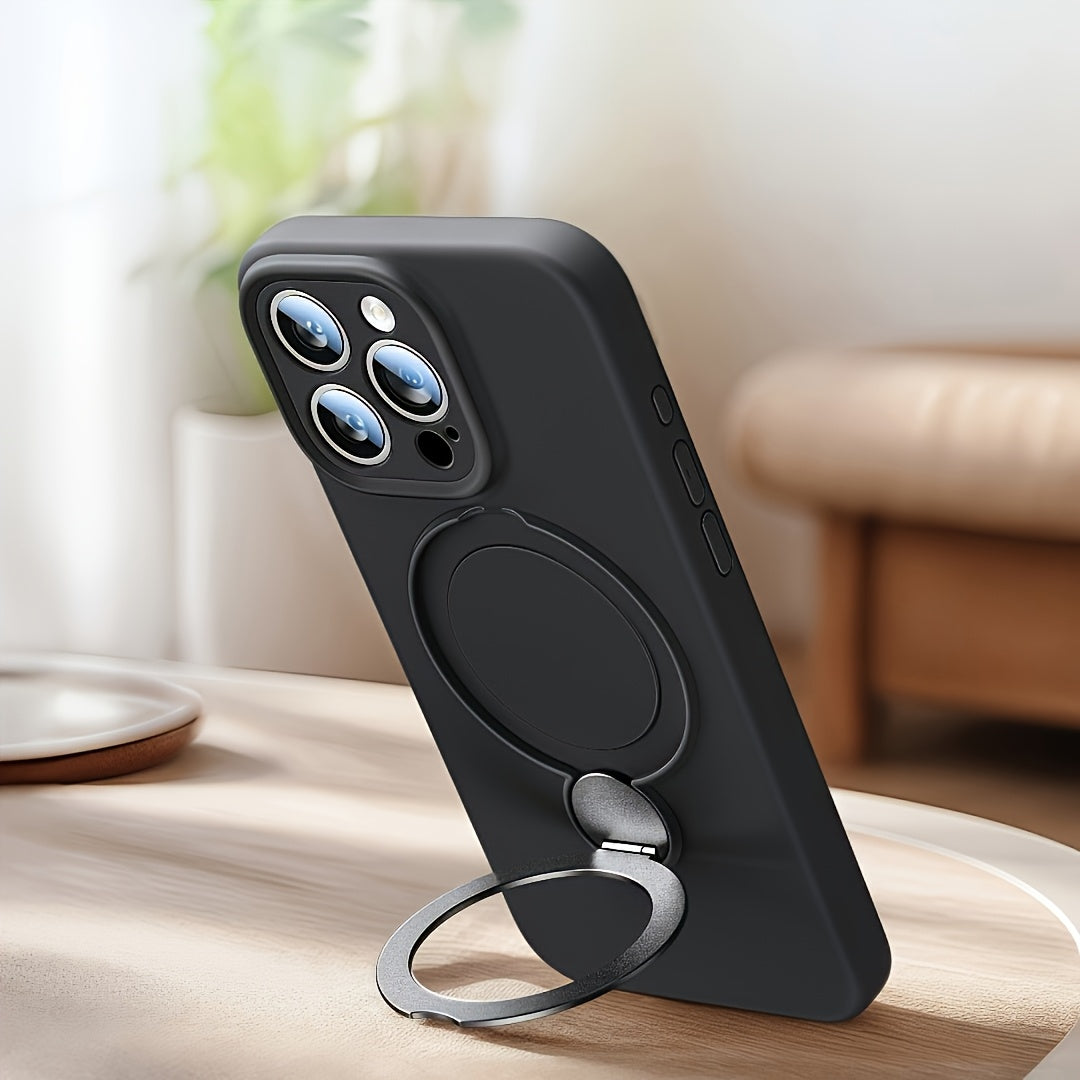 Phone Case - Luxury Magnetic Shockproof Stand Mobile Phone Case Iphone 17 17Pro 17Promax Iphone 13 14 15 16 Pro Max 16Pro Suitable for 360° Rotating Stand + Wireless Charging Soft Case