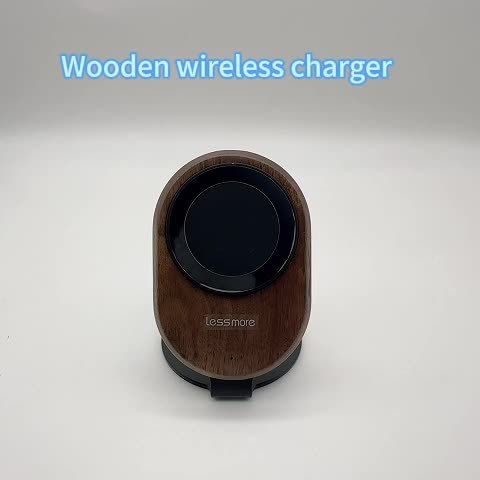 Lessmore Wooden strong magnetic wireless charger can be used as a mobile phone holder for IPhone16 15\u002F14\u002F13\u002F12\u002FPro\u002FMax\u002FPlus Compatible Samsung for Desk or Nightstand