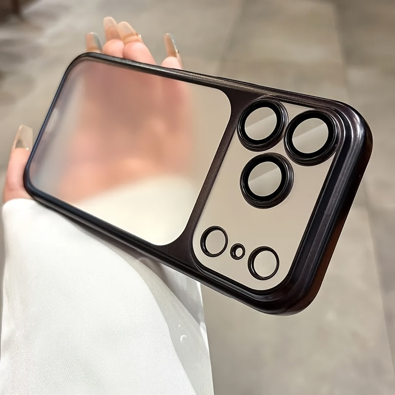 Phone Case - Luxury Matte Soft Ultra Slim Case for Iphone 17 Air 16 15 14 13 12 11 Pro Max 17Pro Plating Camera Film Protector Frosted Shockproof Cover