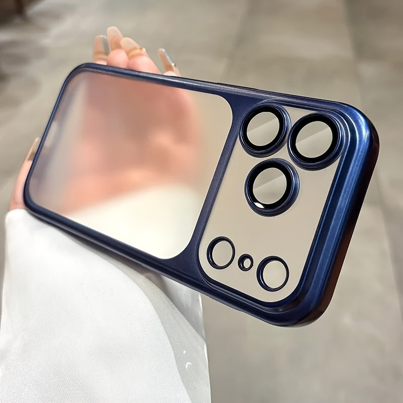 Phone Case - Luxury Matte Soft Ultra Slim Case for Iphone 17 Air 16 15 14 13 12 11 Pro Max 17Pro Plating Camera Film Protector Frosted Shockproof Cover